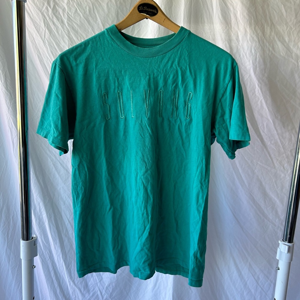 Vintage 90’s Basic Teal Single Stitch “Solvang” S… - image 1